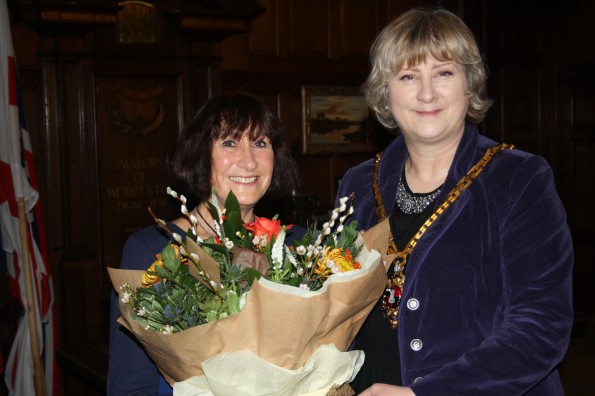 Linda Sammonds, former Chair of the Friends of Cripplegate Park, receives a special award for a lifetime of volunteering