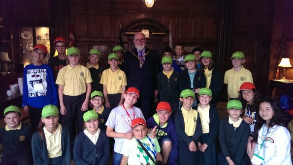 The Mayor with Lyppard Grange Primary School pupils and their Spanish guests