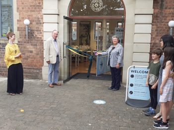 The Mayor cuts the ribbon to re-open the Museum of Royal Worcester