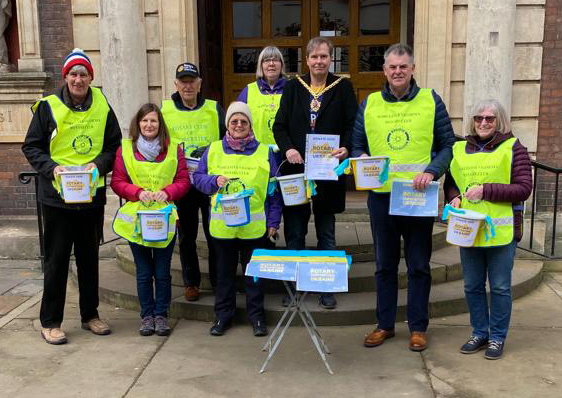 Rotary Club members outside the Guildhall