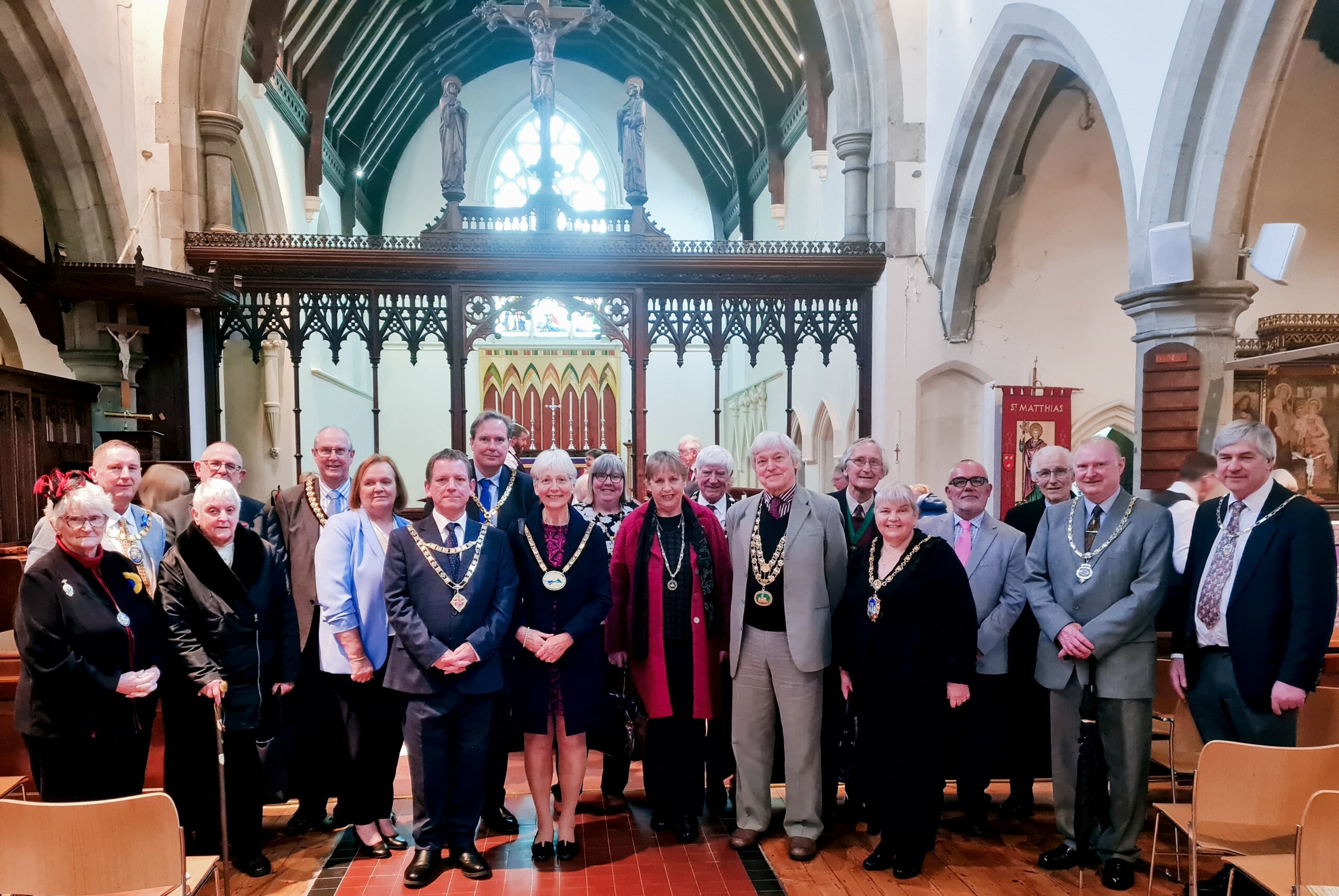 The civic service at The Church of St Matthias in Malvern Link