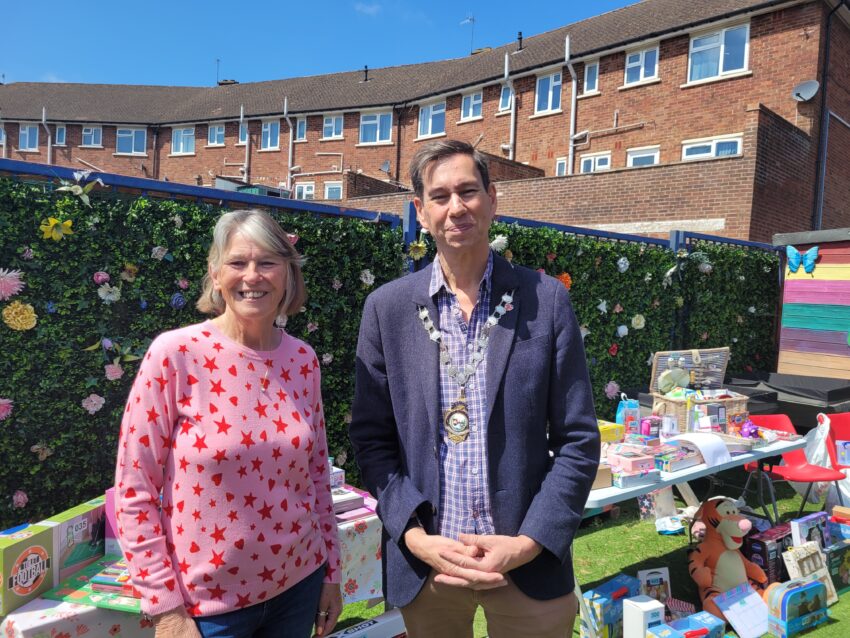 New Hope Founder Jean Wilson stood with Cllr Matt Lamb
