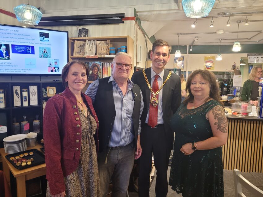 Pictured l-r are (l-r): Mayoress Zoe Cookson, Pete Thompson, Mayor Dr Matt Lamb and Leena Batchelor
