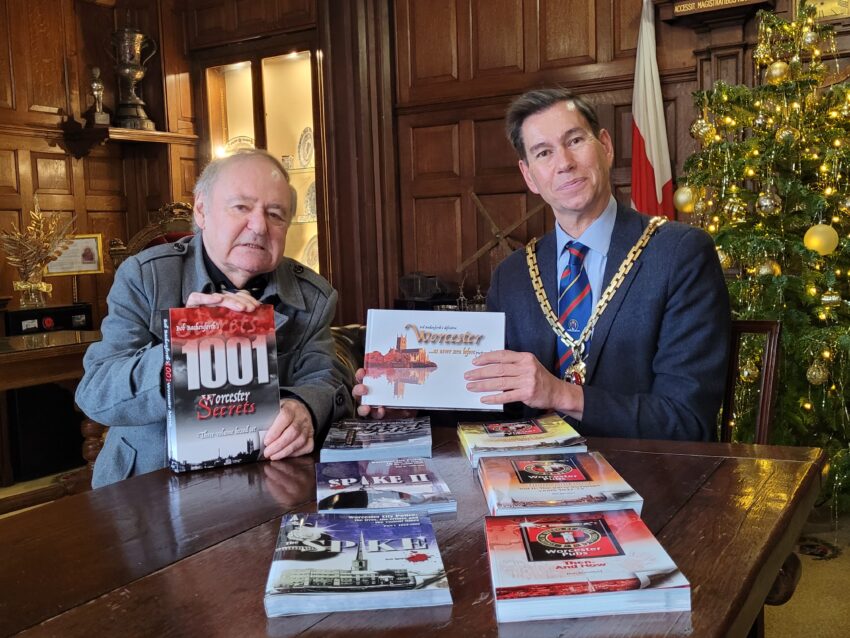 Cllr Matt Lamb (right) with local historian Bob Blanford