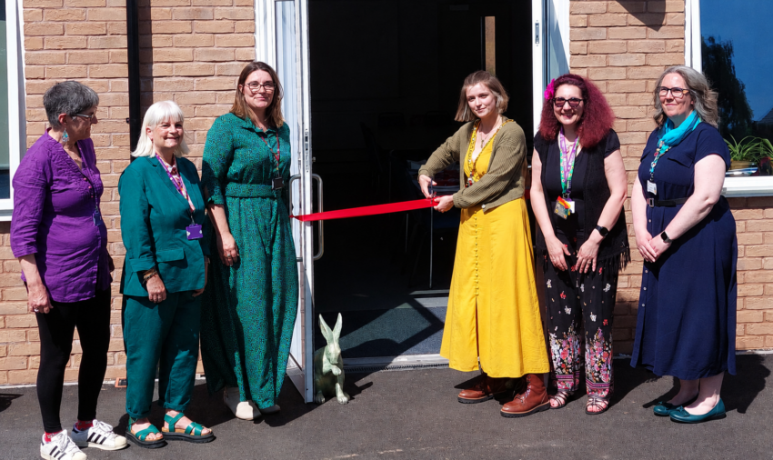 The Mayor cutting the ribbon at the re-opening of the Fairfield Learning Centre