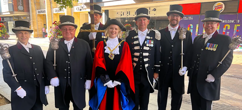 Tor Pingree with Mace Bearers at the Three Choirs Festival