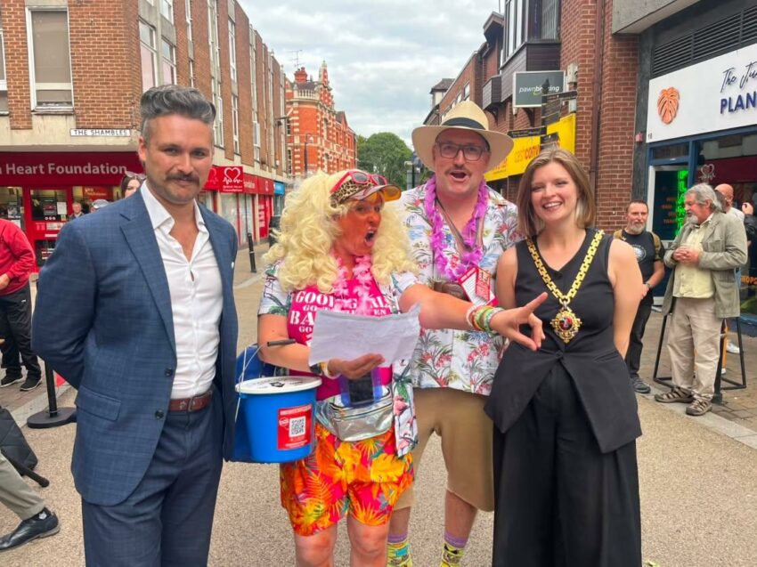 People in the High Street to promote Worcester Music Festival
